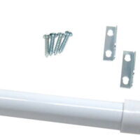 The Classic Touch Heavy Duty Single Curtain Rod, White, 28-48 Inches
