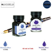 Monteverde 60ml Core Fountain Pen Ink Bottle (30ml Horizon Blue Ink Bottle G309HB, 30ml Malibu Blue Ink Bottle G309MU)