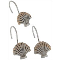'Seaside' Resin Shower Curtain Hooks in Silver