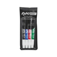 Low-Odor Dry-Erase Marker Fine Bullet Tip, Assorted Colors, 4/Set