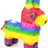GIFTEXPRESS 16-Inch Rainbow Donkey Pinata, Rainbow Llama Pinata for Kids Birthday Party, Cinco De Mayo, Fiestas Decorations Party Favors (15.5 x 13 x 4.5 In)