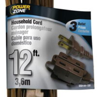Powerzone OR670612 Extension Cord, 16 AWG, Brown Jacket, 12 ft L