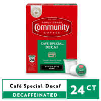 Community Coffee Decaf Café Special Medium Roast Keurig Coffee Pods, 24 Ct