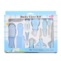 SUGARDAY 10 in 1 Baby Healthcare and Grooming Kit for Baby Girl Boy Newborn Care Kit Toddlers Nail Clippers (Blue)