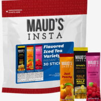Maud's Instant Iced Tea Variety Pack, 30ct. Solar Energy Produced Single Serve Iced Tea Travel Instant Packs, Instantly Hot or Iced Tea, 100% California Tea Blend; Lemonade Peach & Raspberry Iced Tea