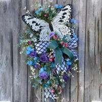Butterfly Wreath, Summer Swag, Spring Swag, Spring Wreath, Whimsical Wreath, Fall Wreath
