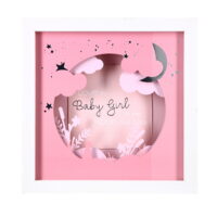 Pavilion - Love My Baby Girl To The Moon And Back - 7.75 Inch Shadow Box With 4x4 Inch Replaceable Picture Frame