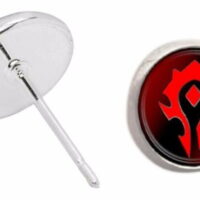 World of Warcraft Horde Glass Domed Stud Earrings