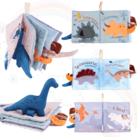 richgv Baby Books Soft Dinosaur Toys, Interactive 3D Baby Cloth Books Fabric Book for Baby & Infant Early Education 6 Months+ Book with Rustling Sound