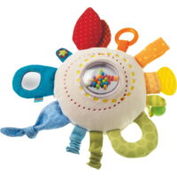 HABA Teether Cuddly Rainbow Round - Soft Activity Toy with Rattling & Teething Elements