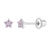 Teenie Tiny Star 3mm Baby / Toddler Earrings Screw Back - Sterling Silver