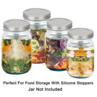 Metal Mason Jar Lids Wide Mouth Mason Canning Jars Top Storage Caps Silver Tone 10 Pack