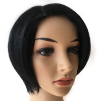 Natural Black Heat Resistant Straight Hair Short Bob Wigs for African American Women