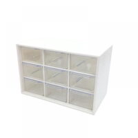 Small Plastic 9 Grids Desktop Organizer Storage Box with Drawers, for Dust-proof Woman Girl Pearl Beads Storage Boxes Plastic Cosmetic Earrings Makeup Container Organizer