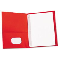 Universal UNV57118 2-Pocket 11 in. x 8-1/2 in. Portfolios with Tang Fasteners - Red (25/Box)