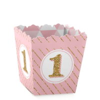 1st Birthday Girl - Fun to be One - Party Mini Favor Boxes - First Birthday Party Treat Candy Boxes - Set of 12