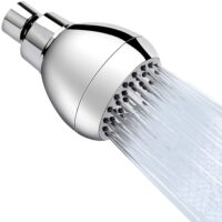 High Pressure Shower Head, 3 Inch Wall Mount Bathroom Anti-leak Fixed Showerhead with Adjustable Swivel Brass Ball Joint