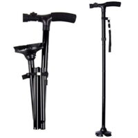 Ohuhu Folding Walking Cane with LED Light, Adjustable Walking Stick with Carrying Bag for Fathers Mothers Gifts