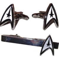 Star Trek Original Series Command Logo Silvertone/Enamel Tie Clip & Cufflink Set