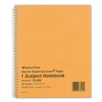National Paper-1PK Single-Subject Wirebound Notebooks, 1 Subject, Narrow Rule, Brown Cover, 8.25 x 6.88, 80 Eye-Ease Green Sheets