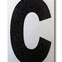 Curb-N-Sign Individual Peel & Stick, Reflective Aluminum Numbers/Letters, Sticks to Concrete, Wood, Metal, Tile, Brick, Glass, Paint, Stucco, Plastic, Rock, Perfect for Every Home, 4 Inches (C)