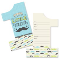 1st Birthday Dashing Little Man Mustache Party - Shaped Fill-In Invitations - First Birthday Party Invitation