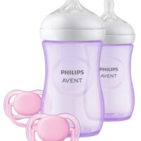 Philips Avent Natural Baby Bottle with Natural Response Nipple, Purple Baby Gift Set SCD837/01
