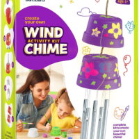 Create & Paint a Mini Wind Chime Making Kit - Arts and Crafts Gift for Girls & Boys Ages 4 5 6 7 8 9 10 -12 - Birthday & Christmas Gifts for Kids - Kid Art & Craft Kits - DIY Stuff for Girl Age 4-12