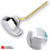 Chrome Toilet Tank Flush Lever Handle, Powerdelux Universal Side Mount Toilet Handle Replacement, Fit For Most Toilet(1PC)