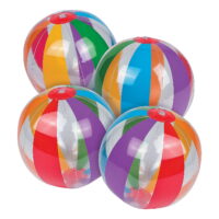 Clear Rainbow Beach Balls (11') - Party Favors - 12 Pieces