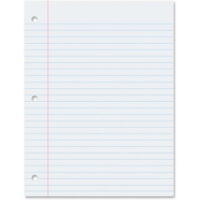 Pacon Wide Ruled Filler Paper 200 Sheets - Wide Ruled - 0.38' Ruled Red Margin - 3 Hole(s) - 8' x 10 1/2' - White Paper - Smooth, Punched - 200 / Pack