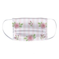 Small Flowers and Stripes Pattern 1-Ply Reusable Face Mask Covering, Kids