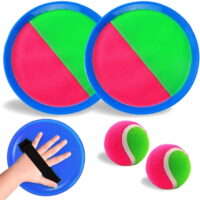 Ball and Catch Game Outdoor Game for Kids Toss and Catch Ball Set Upgraded Backyard Games Beach Games for Children and Adults 2 Paddles, 1 Balls(Blue)