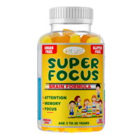 SuperFocus Great tasting Brain Focus Omega 3 Gummies for Kids - Kids Omega+DHA Chewable vitamins- EPA - Brain Focus Supplement, 60 Count