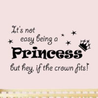 VWAQ It's Not Easy Being a Princess Nursery Wall Decal Quotes Girls Room Home Decor - VWAQ-580 (12X20 Black)
