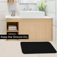 PiccoCasa Memory Foam Absorbent Bath Floor Non-slip Mat Carpet, Black 32' x 20'