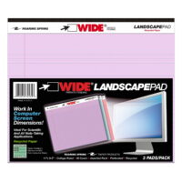 LANDSCAPE PAD ASSORTED COLOR PAPER 3/PK 11'x9.5' COLLEGE RULED