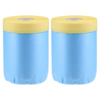 Uxcell 21.6 in x 82 Ft Pre-Taped Masking Film with Low-Tack Painters Tape for Painting Protection 2 Pack (Blue)