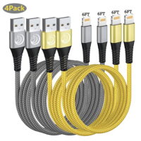 Aioneus 4X iPhone Charger Cable 6FT Fast Charging Cord Nylon Braided Lightning Cable for iPhone 11 12 13 Pro Max XR XS Max X 8 7 6 Plus 5S/SE/Mini/Air/Pro Case
