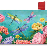 Dragonfly Garden Spring Magnetic Mailbox Cover Floral Standard Briarwood Lane