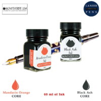 Monteverde 60ml Core Fountain Pen Ink Bottle (30ml Mandarin Orange Ink Bottle G309MO, 30ml Black Ash Ink Bottle G309BA)
