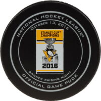 Pittsburgh Penguins October 13, 2016 2016 Stanley Cup Championship Banner Raising Official Game Puck