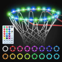 Qnbes LED Basketball Hoop Light, Remote Control Light Up Basketball Rim Light Waterproof Basketball Hoop 17 Color Gift for Kids Adults