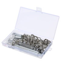 100 Sets 10mm 3/8-inch Grommet Kit Silver Sewing Eyelet Kit with Installation Tools Hole Puncher Storage Box for Leather Fabric Bag (3/8 Inches Inside Diameter)