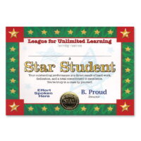 Beistle Star Student Certificate 5'' x 7'' CG075