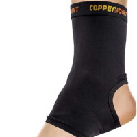 CopperJoint Ankle Compression Sleeve for Men and Women - Planter Fasciitis Compression Foot Sleeve for Athletes - Copper Ankle Brace Supports Pain Relief, Arthritis, Tendonitis - Black - Single - S