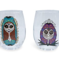 Disney The Nightmare Before Christmas Jack and Sally Stemless Glass Set