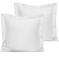 NTBAY 2 Pack 1800 Thread Count Cotton Euro Pillow Shams, Super Soft and Breathable European Throw Pillow Covers, Square Pillow Cases, 26'x26', White