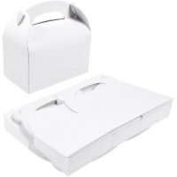 24 Pack White Paper Gable Treat Boxes, Neon Party Favor Gift Box for Birthday, Wedding & Baby Shower, 6.2 x 3.5 in