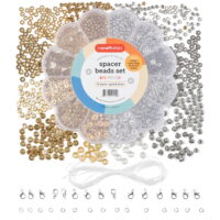 Incraftables 600pcs Spacer Beads (Gold & Silver) Set for Jewelry Making (12 Styles)
